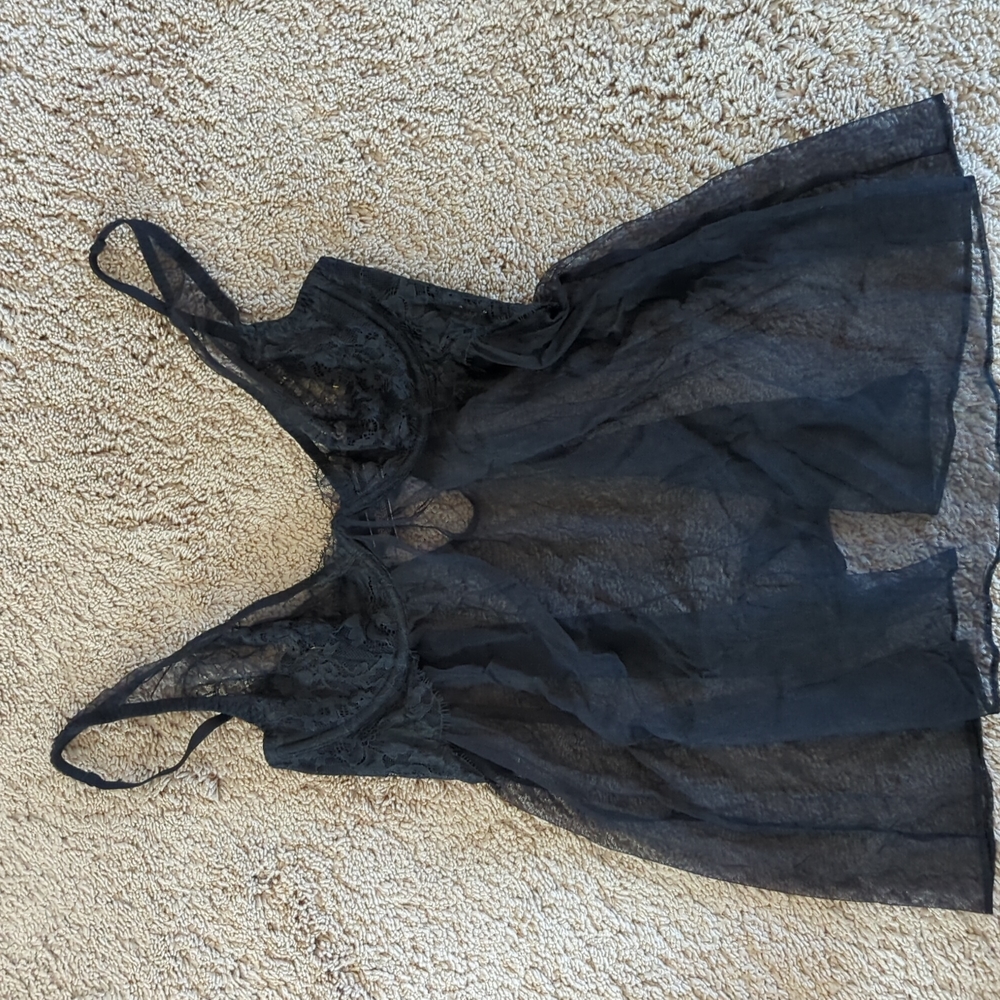 Black Lace & Mesh Baby Doll